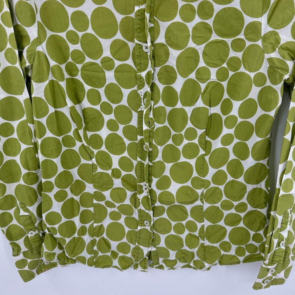 Boden Womens Green White Polka Dot Button Down Shirt UK 12 US 8 Cotton - Picture 3 of 9